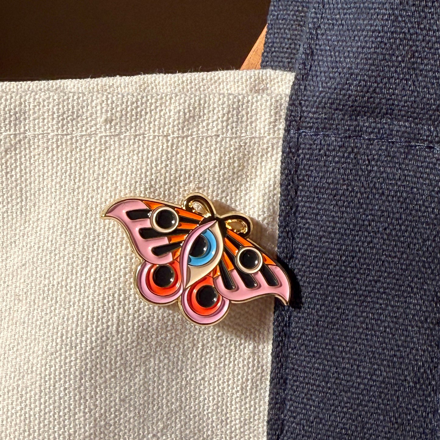 Moth Enamel Pin - Pink