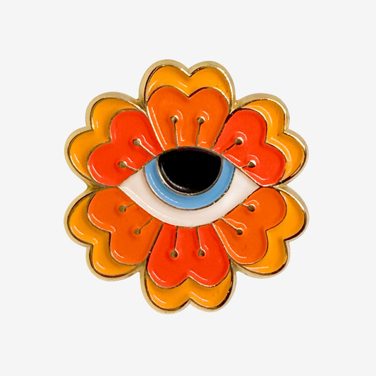 Orange Flower Enamel Pin