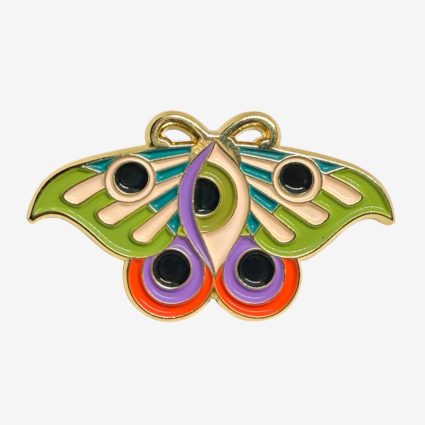 Moth Enamel Pin - Green